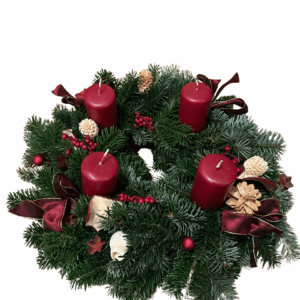 Adventkranz – dunkelrot