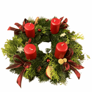 Adventkranz – hellrot