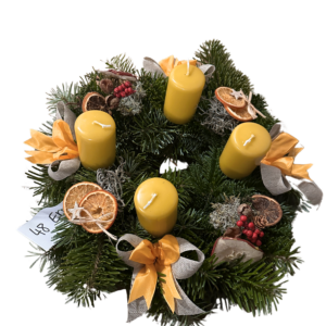 Adventkranz – honiggelb